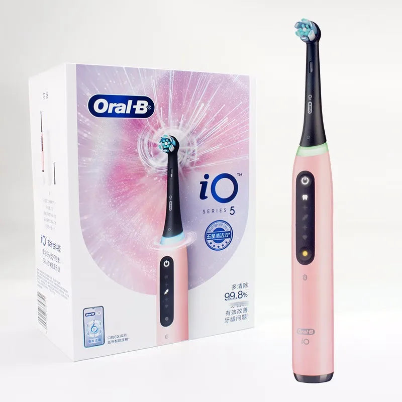 Oral B iO5 Smart Controlled Pressure Electric Toothbrush with app connection5 modes to choose fromFree Brush Head with Case