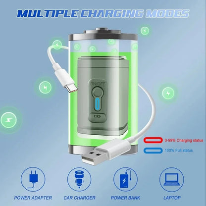 Mini Portable Air Pump with 1300mAh Battery USB Rechargeable to Inflate Deflate for Pool Floats, Air Bed, Vacuum Storage Bags