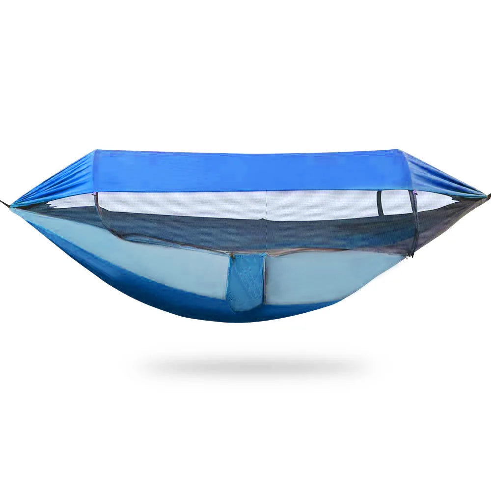 Outdoor Camping Double Hammock Anti-Rainfly Mosquito Net Automatic Quick Release Swing Shelter