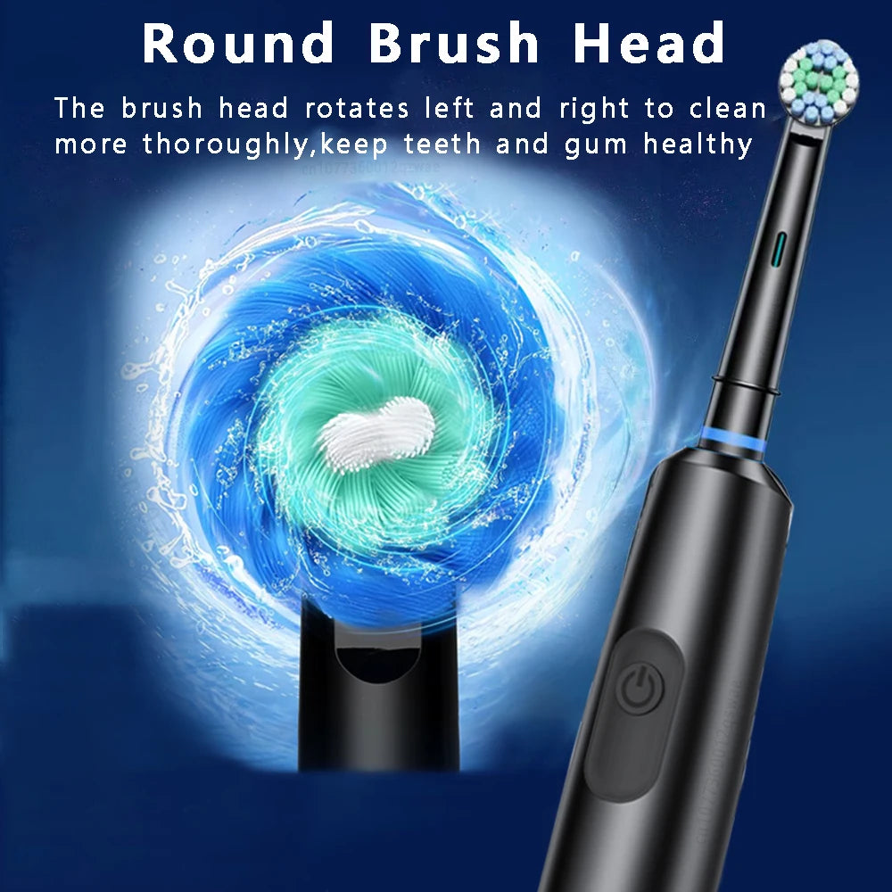 Rotating Electric Toothbrush for Adult Teeth whitening Teeth Brushes 3D round head soft brush Rechargeable Electric Toothbrush