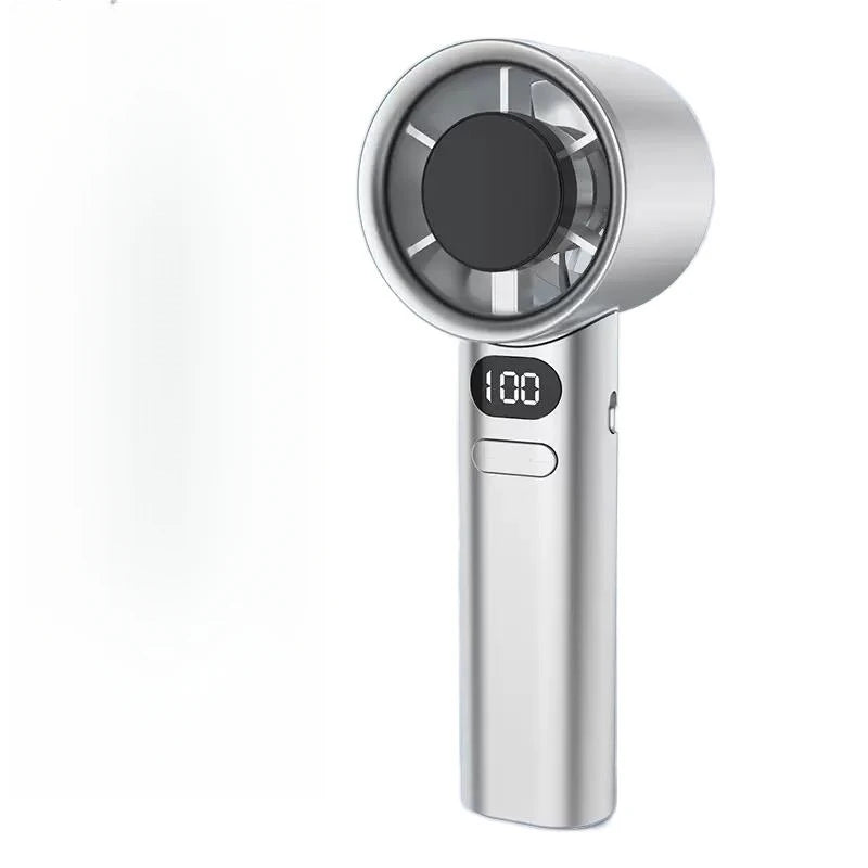 Portable handheld fan, USB rechargeable mini fan with digital display, small electric fan for outdoor camping