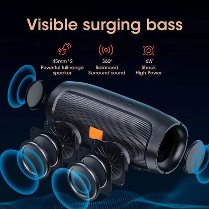Portable Subwoofer Bluetooth Speakers Outdoor Stereo Surround Waterproof Loudspeaker Wireless Sound Box Support FM Radio TF Card
