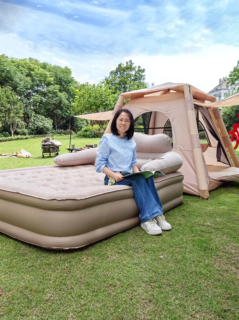 Lohascamping Camping Inflatable Air bed with Backrest Air Tent Mattress Automatic Air cushion Inflatable One-touch Air Tent Bed