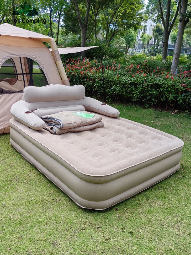 Lohascamping Camping Inflatable Air bed with Backrest Air Tent Mattress Automatic Air cushion Inflatable One-touch Air Tent Bed