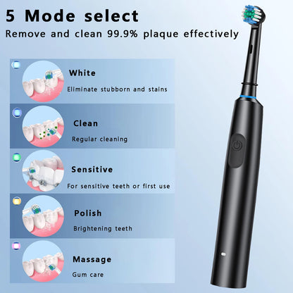 Rotating Electric Toothbrush for Adult Teeth whitening Teeth Brushes 3D round head soft brush Rechargeable Electric Toothbrush