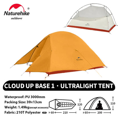Naturehike Cloud Up 1 Upgraded Tent Ultralight Camping Tent Waterproof Outdoor Hiking Travel Tent Backpacking Cycling Tent