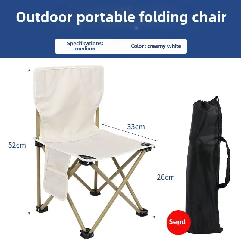 Outdoor Folding Chair Portable Camping Fishing Stool Leisure with Backrest Chair Sub Picnic Travel Leisure Folding Chair