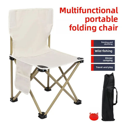 Outdoor Folding Chair Portable Camping Fishing Stool Leisure with Backrest Chair Sub Picnic Travel Leisure Folding Chair