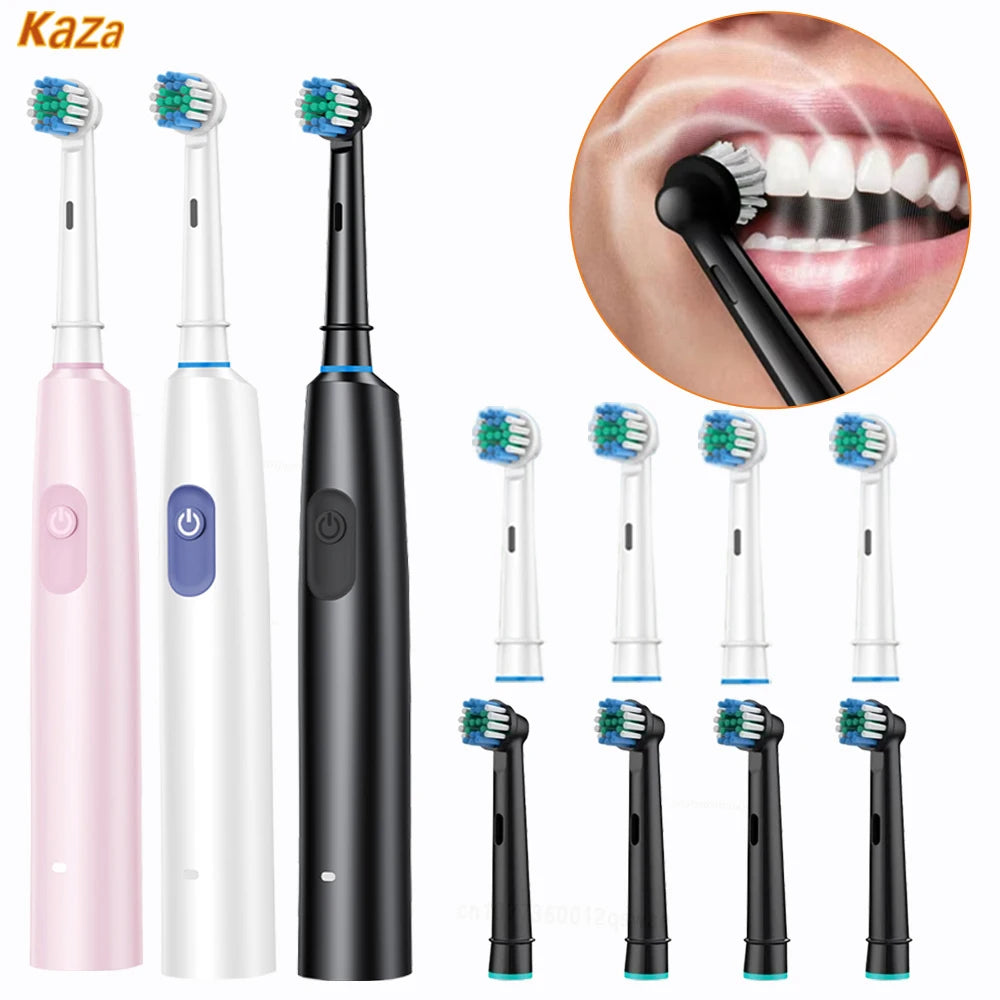Rotating Electric Toothbrush for Adult Teeth whitening Teeth Brushes 3D round head soft brush Rechargeable Electric Toothbrush