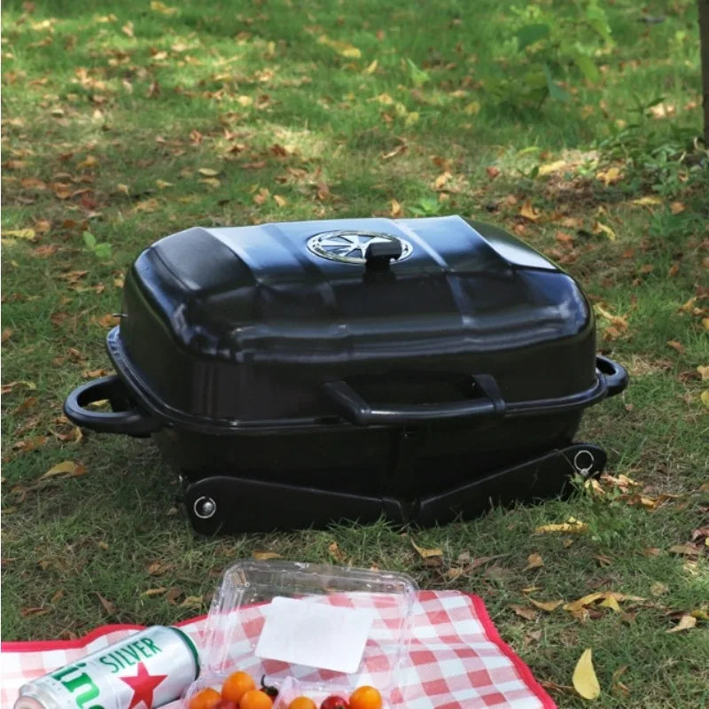 Portable Charcoal Grill - Mini BBQ Grill - Small Table Top Charcoal Grill for Camping, Outdoor Cooking - Foldable