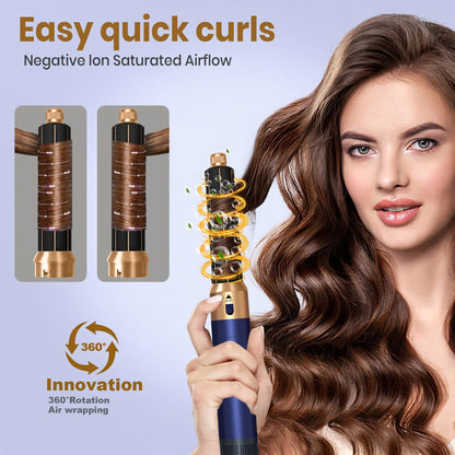6 in 1 Hair Dryer Brush Hot Comb Set Professional Curling Iron Hair Straightener Styling Tool Negative ions Hair Dryer Household