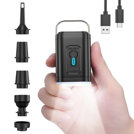 Mini Portable Air Pump with 1300mAh Battery USB Rechargeable to Inflate Deflate for Pool Floats, Air Bed, Vacuum Storage Bags