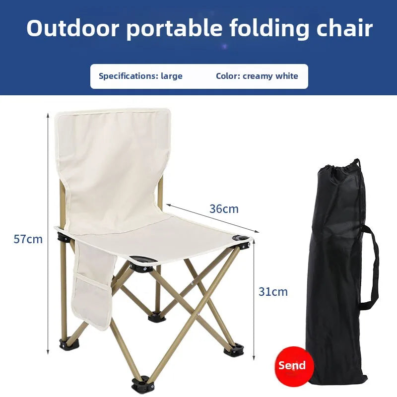 Outdoor Folding Chair Portable Camping Fishing Stool Leisure with Backrest Chair Sub Picnic Travel Leisure Folding Chair