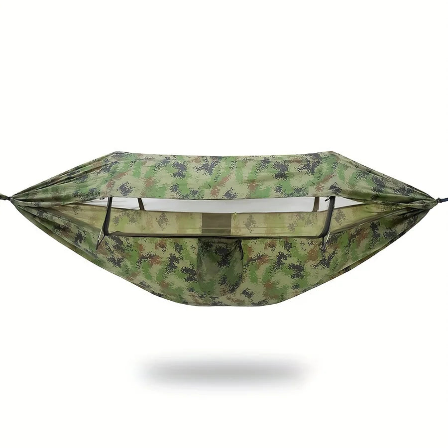 Outdoor Camping Double Hammock Anti-Rainfly Mosquito Net Automatic Quick Release Swing Shelter