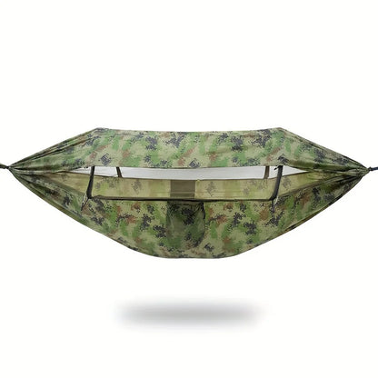 Outdoor Camping Double Hammock Anti-Rainfly Mosquito Net Automatic Quick Release Swing Shelter