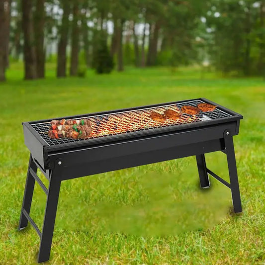 Foldable Barbecue Charcoal Grill Heavy Duty Folding BBQ Tool Kits For Outdoor Cooking Camping Hiking Picnic Easy To Carry