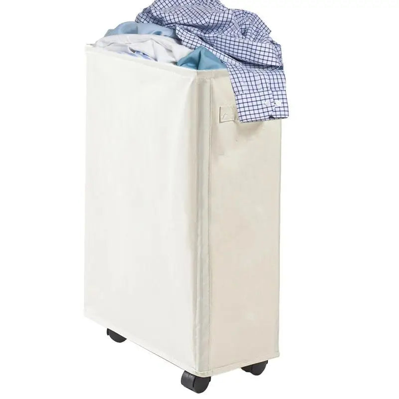 Foldable Laundry Baskets 42L Freestanding Narrow Corner Bin with Handle Dirty Clothes Storage for Washing Toys Clothes Towels