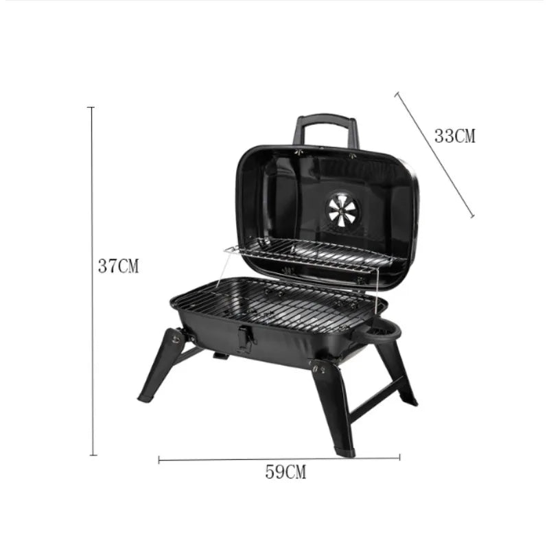 Portable Charcoal Grill - Mini BBQ Grill - Small Table Top Charcoal Grill for Camping, Outdoor Cooking - Foldable