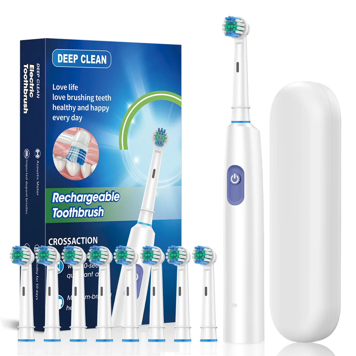 Rotating Electric Toothbrush for Adult Teeth whitening Teeth Brushes 3D round head soft brush Rechargeable Electric Toothbrush