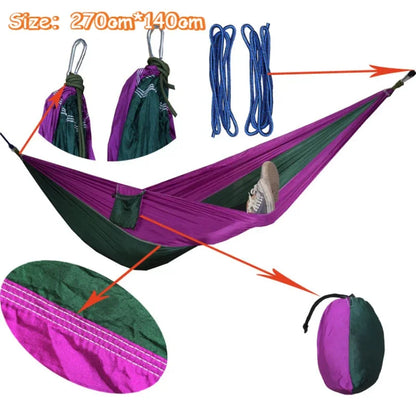 Outdoor Camping Hammock For Travel Hiking Swing Hang Sleeping Bed Lightweight Parachute Nylon As Outdoor Furniture In Garden