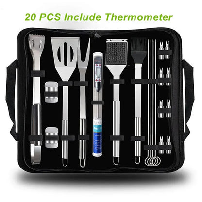 BBQ Tools Set Barbecue Utensil Accessories Thermometer Barbeque Grilling Accessories Outdoor Gril Tools Set BBQ Utensil Set