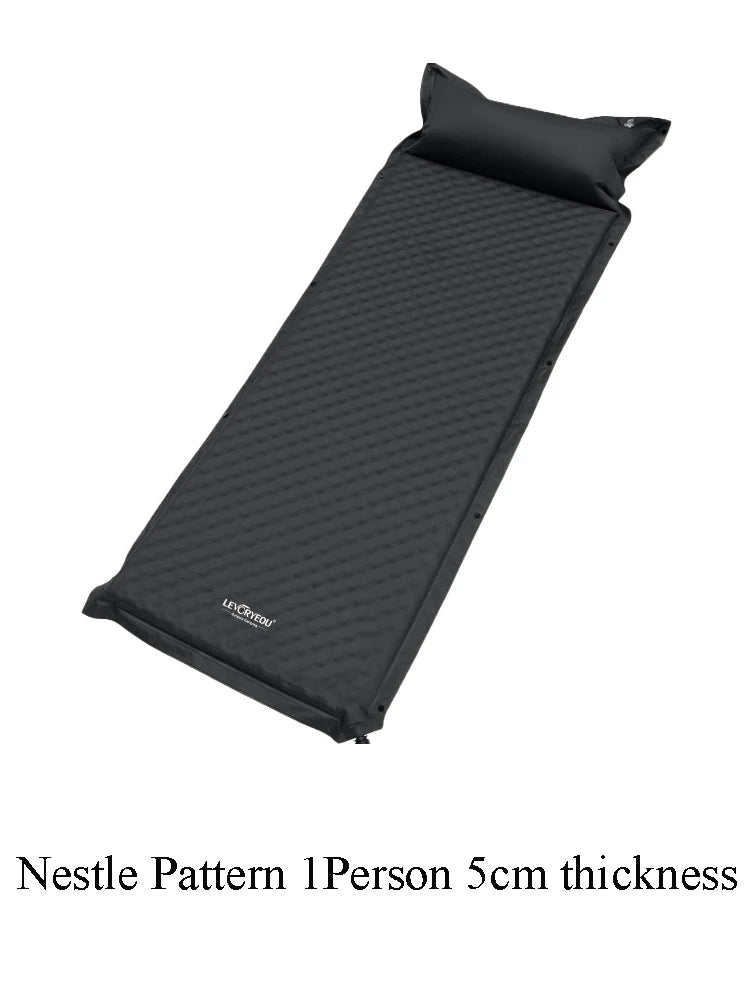 1-3Persons Thick 5cm Automatic Self-Inflatable Mattress Cushion Pad Tent Camping Mat Comfortable Bed Heating Lunch Rest Tourist