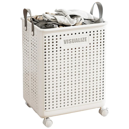 Laundry Basket with Wheels Dirty Clothes Hamper Large Capacity Clothes Bin with Handle Multifunctional for Home Hotel Dorm