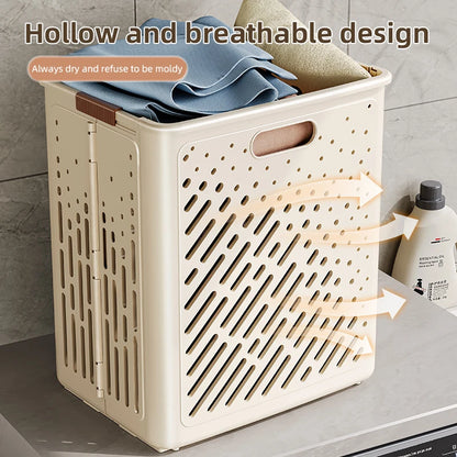 Laundry Basket With Wheels Large Capacity Dirty Clothes Hamper Bathroom Multifunctional Foldable Laundry Basket Organizer