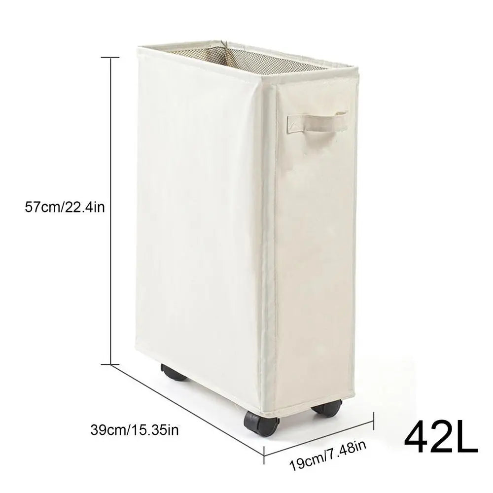 Foldable Laundry Baskets 42L Freestanding Narrow Corner Bin with Handle Dirty Clothes Storage for Washing Toys Clothes Towels