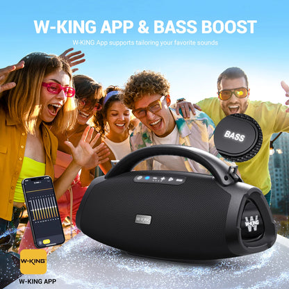 W-KING X20S Portable Bluetooth Speakers, 180W RMS Massive Bass Party Boombox IPX7 Waterproof Speaker Large, Loud Outdoor Speaker