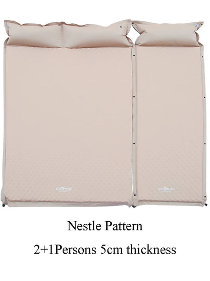1-3Persons Thick 5cm Automatic Self-Inflatable Mattress Cushion Pad Tent Camping Mat Comfortable Bed Heating Lunch Rest Tourist