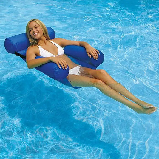 Floating Water Hammock Foldable Float Lounger Inflatable Pool Mat Floating Bed Chair Swimming Air Mattress Pool Accessories