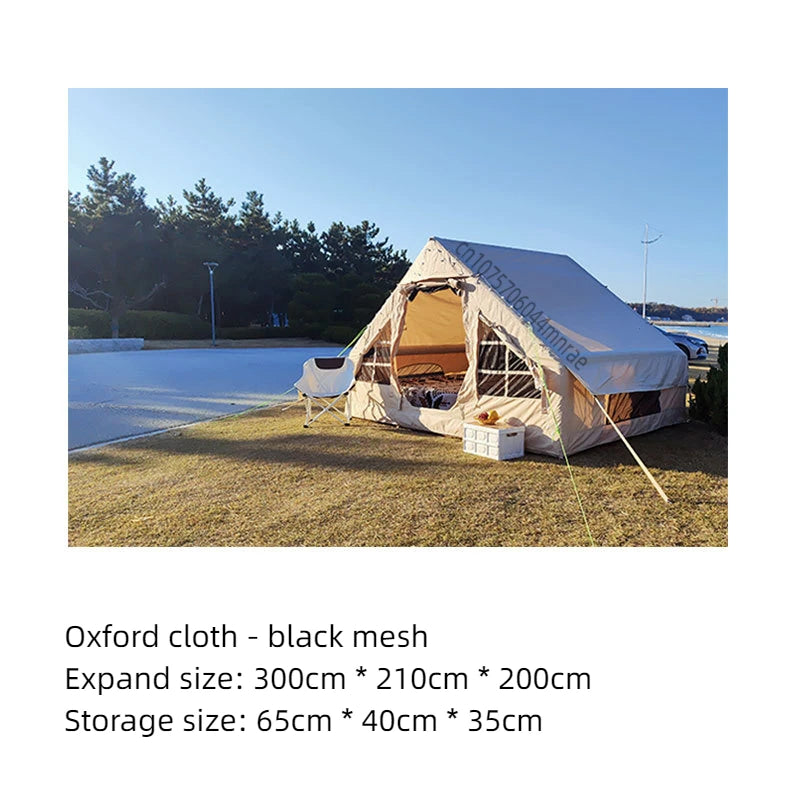 12 Square Meter Inflatable Tent, Portable Folding Hut for Outdoor Camping, Oxford Cloth Rainproof Thickened Overnight Tent