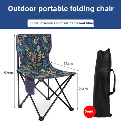 Outdoor Folding Chair Portable Camping Fishing Stool Leisure with Backrest Chair Sub Picnic Travel Leisure Folding Chair