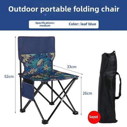 Outdoor Folding Chair Portable Camping Fishing Stool Leisure with Backrest Chair Sub Picnic Travel Leisure Folding Chair