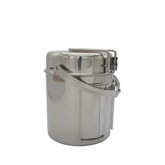 1L Camping Pot Set Stainless Steel Cooking Kettle Portable Camping Pot Set Outdoor Camping Cookware Backpacking Pot Picnic