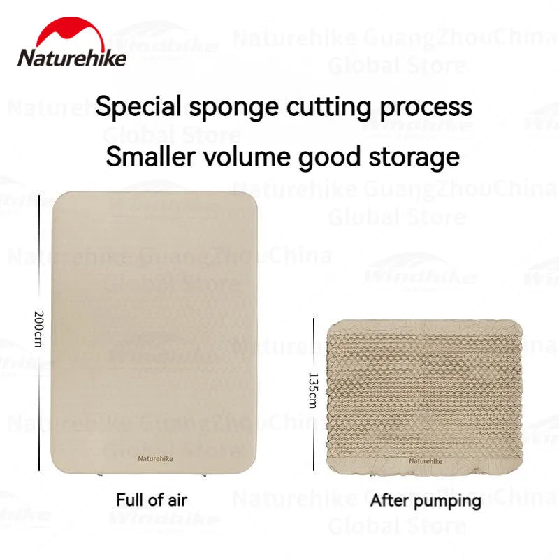 Naturehike C12 Inflatable Mattress Outdoor Camping Sponge TPU Automatic Air Cushion Lightweight Single Double Bed Portable Pad
