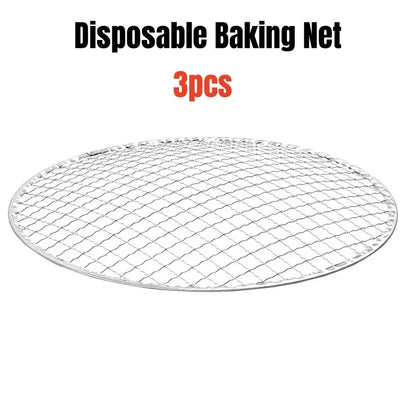 Portable Barbecue Grill Korean Charcoal Stove Stainless Steel Split BBQ Stove Round Non-stick Barbecue Rack For Outdoor Camping