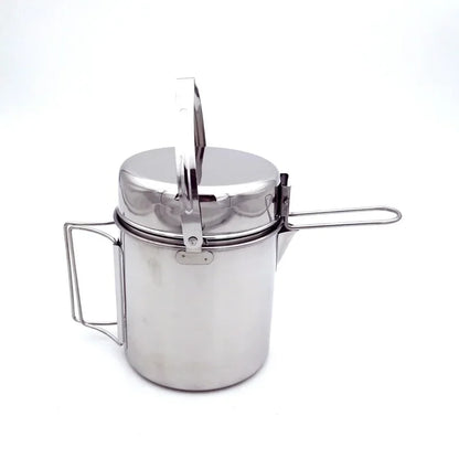 1L Camping Pot Set Stainless Steel Cooking Kettle Portable Camping Pot Set Outdoor Camping Cookware Backpacking Pot Picnic
