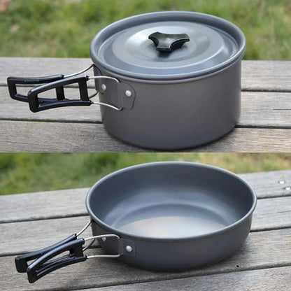 Camping Cookware Set for 1-5Persons Lightweight and Portable Pot and Pan with Carrying Bag Perfect for Outdoor Camping