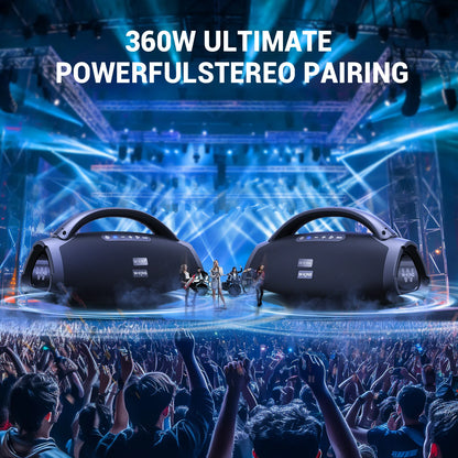 W-KING X20S Portable Bluetooth Speakers, 180W RMS Massive Bass Party Boombox IPX7 Waterproof Speaker Large, Loud Outdoor Speaker