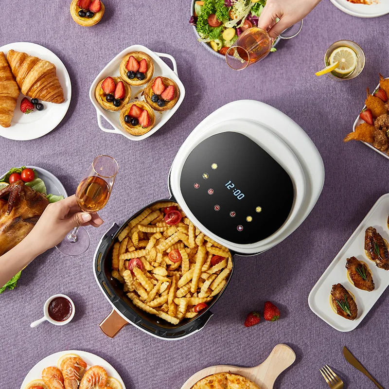 Household Air Fryer 6L 8L Intelligent Electric Fryer French Fries Machine Multi Functional Deep Fryer