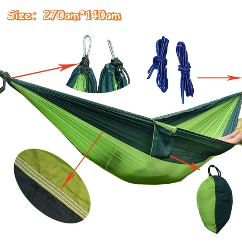 Outdoor Camping Hammock For Travel Hiking Swing Hang Sleeping Bed Lightweight Parachute Nylon As Outdoor Furniture In Garden