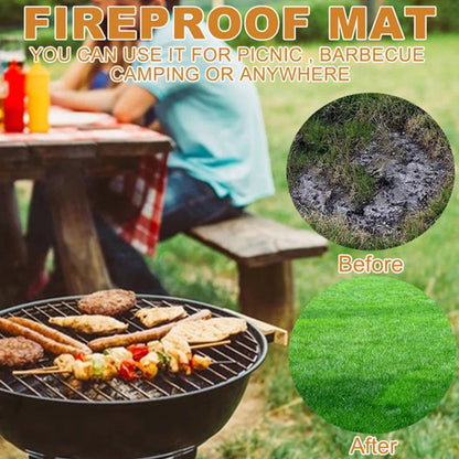 Fire Pit Fireproof Mat Round Stove Fire Mat Reusbable Grill Deck Protector Heat Resistant Fireproof Pad Camping BBQ Accessories