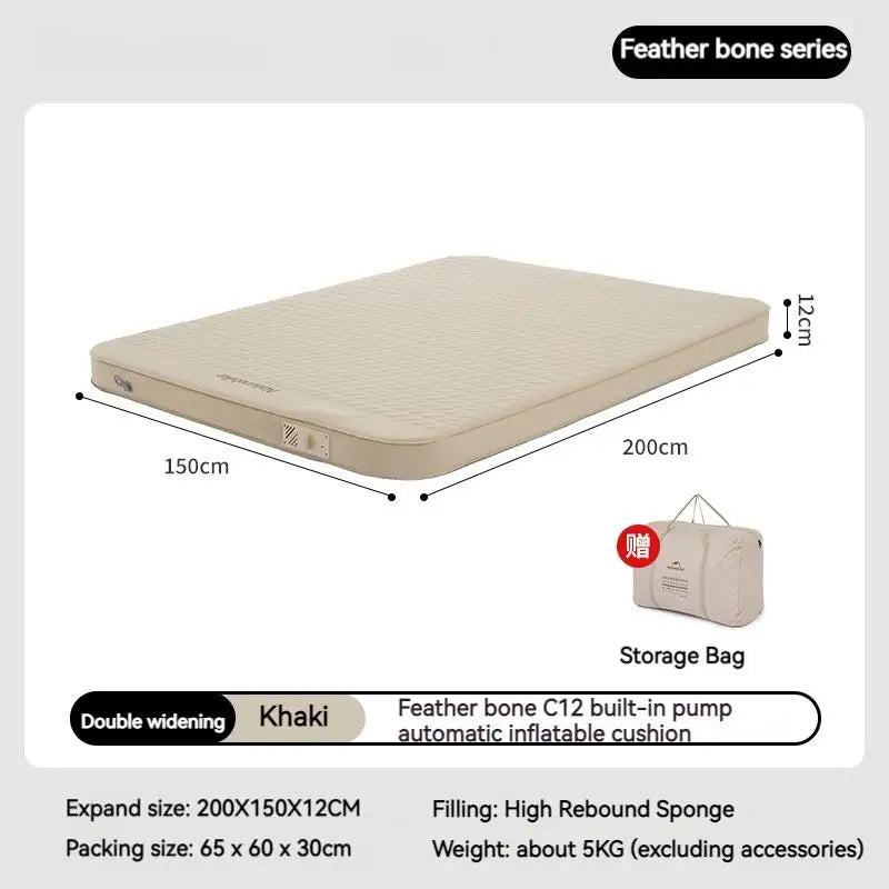 Naturehike C12 Inflatable Mattress Outdoor Camping Sponge TPU Automatic Air Cushion Lightweight Single Double Bed Portable Pad